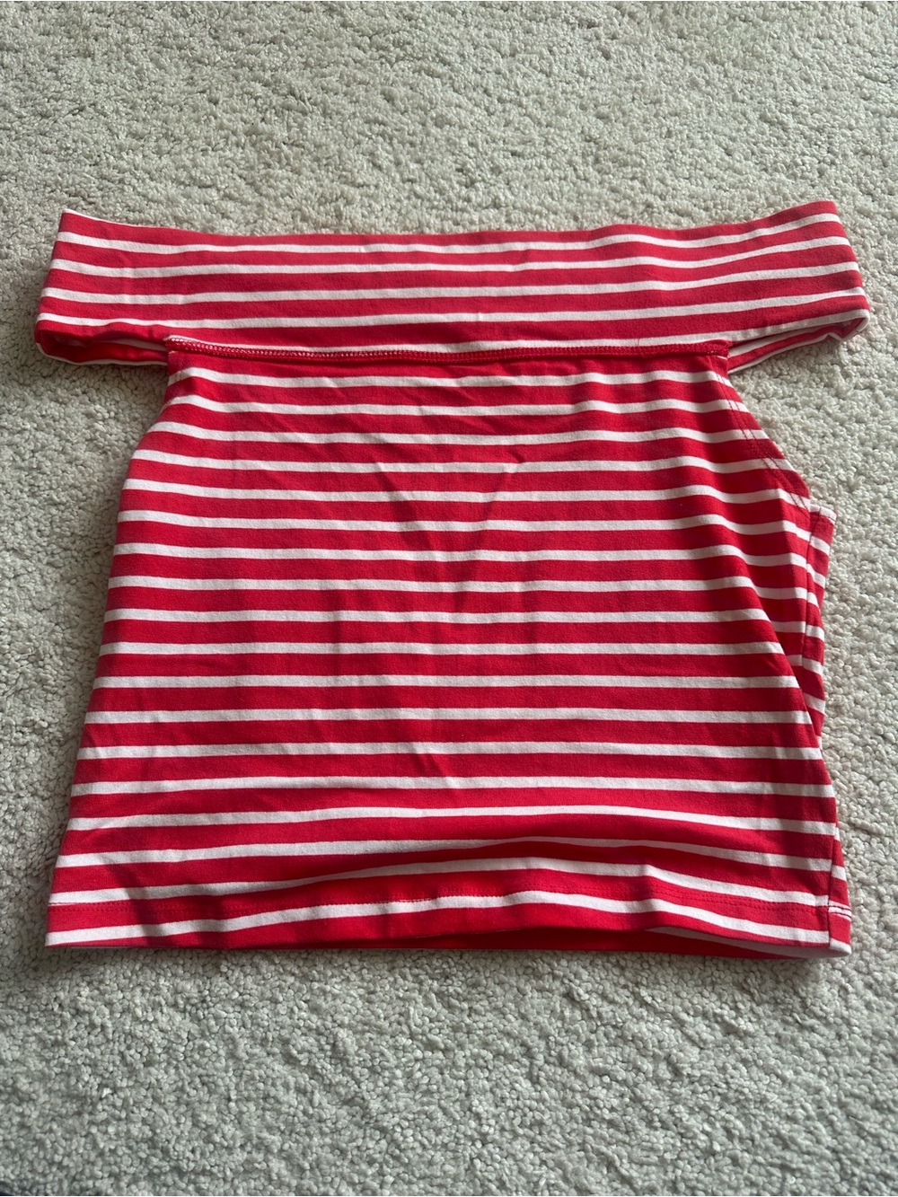 wild fable Red and White Striped Off-Shoulder Top